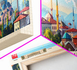 Eskisehir Turkey Panoramic Travel Poster, Framed Canvas Print or Metal Wall Art, Travel Art, Home Decor, Panoramic Painting, Midcentury Art
