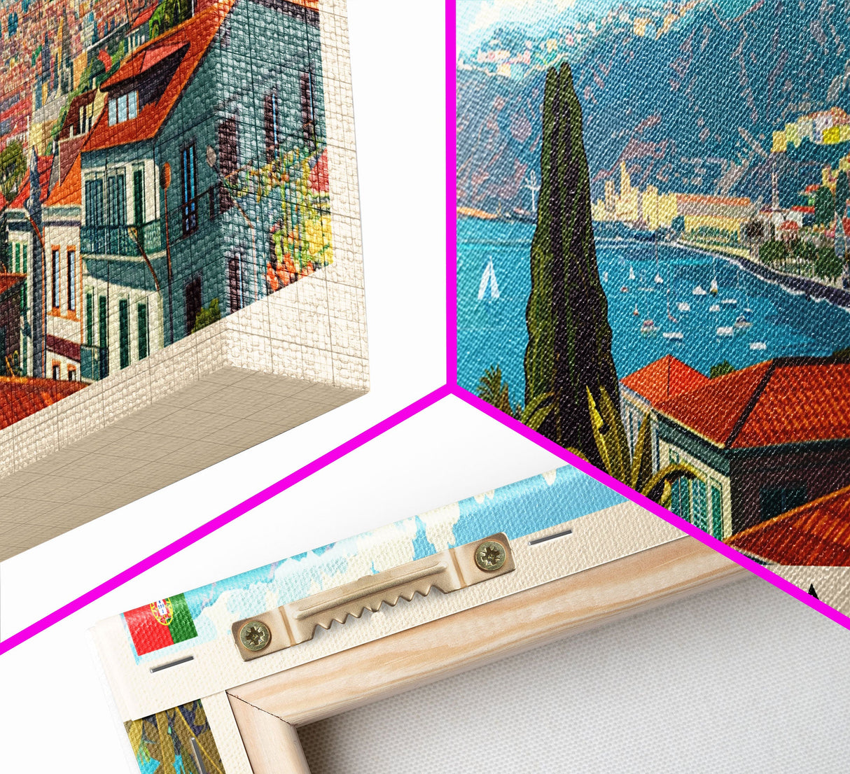 Funchal Portugal Travel Print Wall Art, Panoramic City Art, Travel Art, Wall Decor, Vacation Gift, Framed Canvas Print Or Metal Art