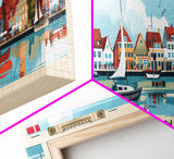 Horsens Denmark Travel Print Wall Art, Panoramic City Art, Travel Art, Wall Decor, Vacation Gift, Framed Canvas Print Or Metal Art