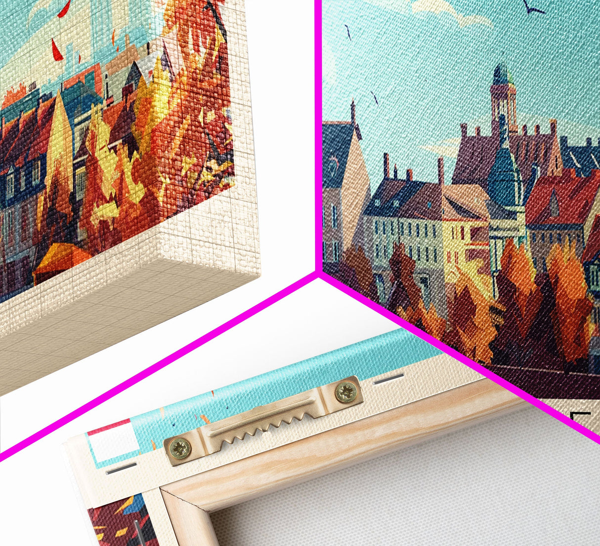 Kiel Germany Panoramic Travel Poster, Framed Canvas Print or Metal Wall Art, Travel Art, Home Decor, Panoramic Painting, Midcentury Art