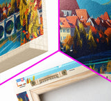 Kranj Slovenia Wall Art, Panoramic Travel Poster, Panoramic Framed Canvas Print, City Wall Art, Wall Hanging Home Decor, Travel Art