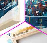 Lahti Finland Panoramic Travel Poster, Framed Canvas Print or Metal Wall Art, Travel Art, Home Decor, Panoramic Painting, Midcentury Art