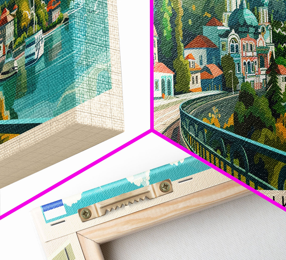 Nalchik Russia Panoramic Travel Poster, Framed Canvas Print or Metal Wall Art, Travel Art, Home Decor, Panoramic Painting, Midcentury Art