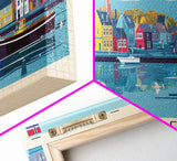 Trondheim Norway Travel Print Wall Art, Panoramic City Art, Travel Art, Wall Decor, Vacation Gift, Framed Canvas Print Or Metal Art
