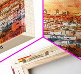 Almeria Spain Beachside City Travel Poster Art, Framed Canvas Print, Vibrant Wall Art for Living Room, Bedroom Decor, Home Decoration