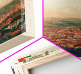 Braga Portugal Travel Poster Framed Canvas Print, Wall Art, Home Decor, Travel Print, Sunset Scene, Boho Art, Original Art