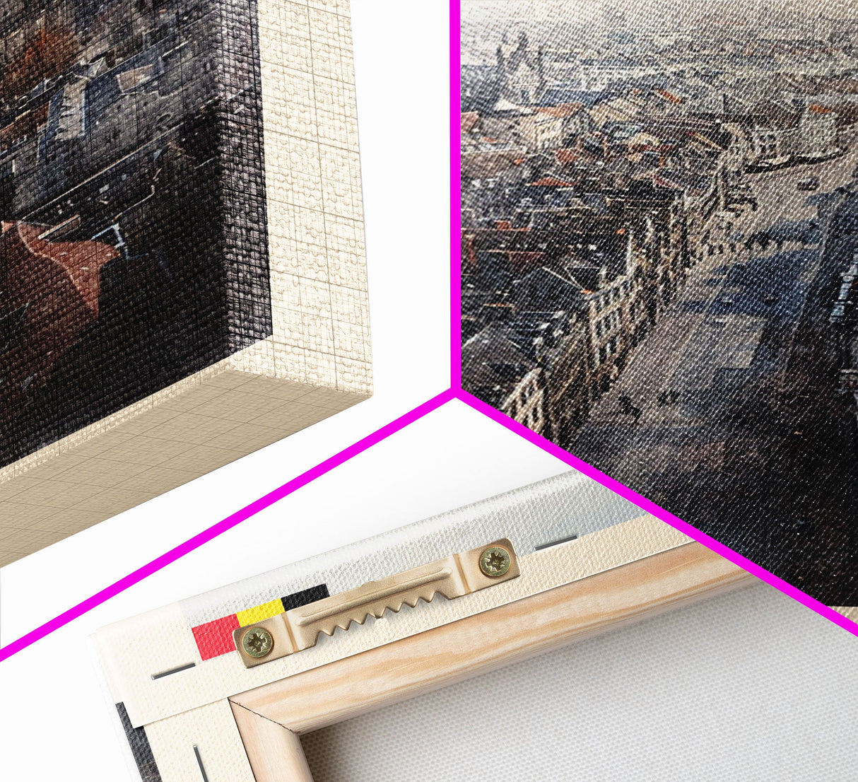 Ghent Belgium Cityscape Art, Framed Canvas Print, Living Room Wall Art, Travel Poster, Home Decoration, European Art