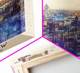 Glasgow United Kingdom Skyline Art, Framed Canvas Print, Living Room Wall Art, Travel Poster, Home Decor, UK Art