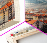 Grenoble France Mountain View Art, Framed Canvas Print, Wall Art for Bedroom, Travel Poster Art, Home Decoration, French Wall Art