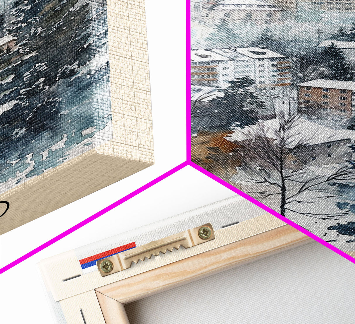 Kuopio Finland Travel Poster Framed Canvas Print, Scenic Landscape, Watercolor Painting, Home Decoration, Travel Print, Artistic Gift