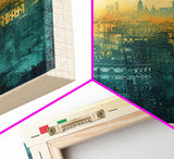 Milan Italy Travel Poster Framed Canvas Print, Iconic Landmarks, Urban Art, Wall Hanging, Home Decor, Travel Print, Artistic Gift
