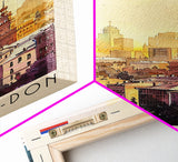 Rostov-on-Don Russia Travel Poster Framed Canvas Print, Watercolor Painting, Urban Wall Art, Home Decor, Russian Cityscape, Vibrant Art