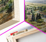 Sivas Turkey Travel Poster Framed Canvas Print, Watercolor Painting, Scenic Wall Art, Home Decor, Turkish Landscape, Modern Art