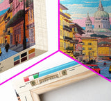 Turin Italy Travel Poster Framed Canvas Print, Midcentury Modern Art, Pop Art Wall Decor, Living Room Art, Home Decoration