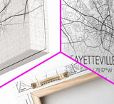 Fayetteville Street Map, North Carolina Map, Map Art, Minimalist Art, Wall Art, Canvas Art, Gift For Parents, Girls Room Décor, Cabin Décor