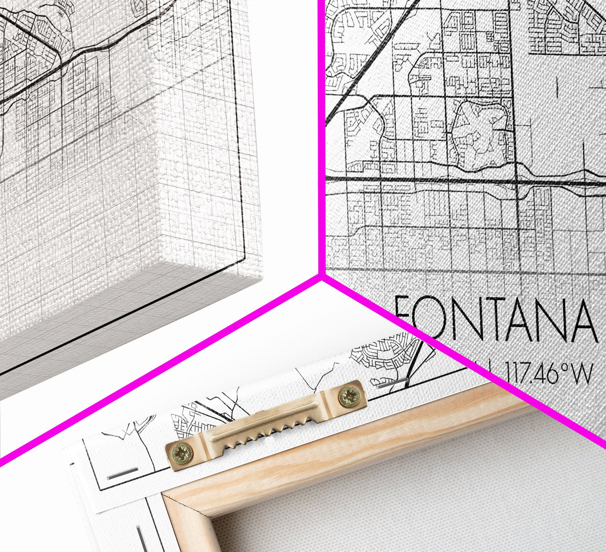 Fontana Street Map, California Map, Map Art, Minimalist Art, Wall Art, Canvas Art, Gift For Couples, Game Room Prints, Above Bed Décor