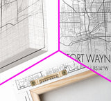 Fort Wayne Map, Nevada Map, Map Art, Minimalist Art, Wall Art, Canvas Art, Moving Gifts, Pool Room Décor, Bar Wall Art, Rustic Home Décor