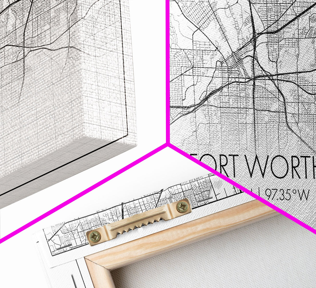 Fort Worth Map, Texas Map, Map Art, Minimalist Art, Wall Art, Canvas Art, Lake House Décor, RV Wall Décor, Birthday Gift, Office Wall Print