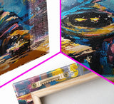 Halloween Creepy Wizard Reading Spells Framed Canvas Print, Spooky Wall Art, Home Decor, Occult Decor, Gift Idea, Dark Magic