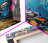 Halloween Ghostly Figure with Lantern Framed Canvas Print, Spooky Wall Art, Home Decor, Haunted Decor, Gift Idea, Night Haunt