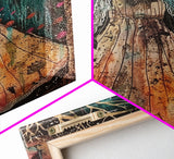 Halloween Veiled Ghost in Cemetery, Framed Canvas Print, Wall Art, Living Room Decor, Spooky, Ghost Art, Original Painting, Home Decor