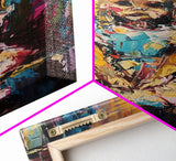 Halloween Ghost Eating Cake, Framed Canvas Print, Wall Art, Spooky Decor, Halloween Decoration, Living Room Art, Unique Gift