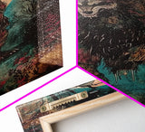 Halloween Horror Full Moon Werewolf Framed Canvas Print, Wall Art, Living Room Decor, Halloween Decor, Spooky Wall Hanging, Haunted House