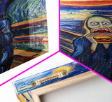 Scream-Inspired Halloween Art with a Figure Eating a Hamburger, Combining Horror and Humor for a Unique and Spooky Wall Art Piece