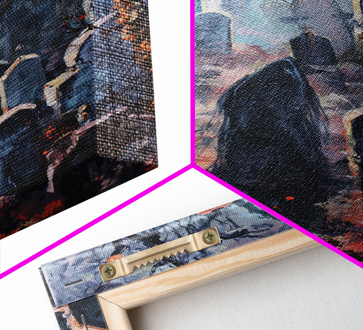 Jack-o'-Lantern Graveyard Canvas Print - Halloween Art, Spooky Home Decor, Cemtary Wall Art Pumpkin Art Halloween Decor, Framed Canvas Print