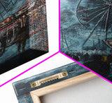 Eerie Carnival, Halloween Art, Spooky Wall Decor, Framed Canvas Print, Creepy Art, Halloween Wall Decor, Seasonal Wall Art, Scary Artwork