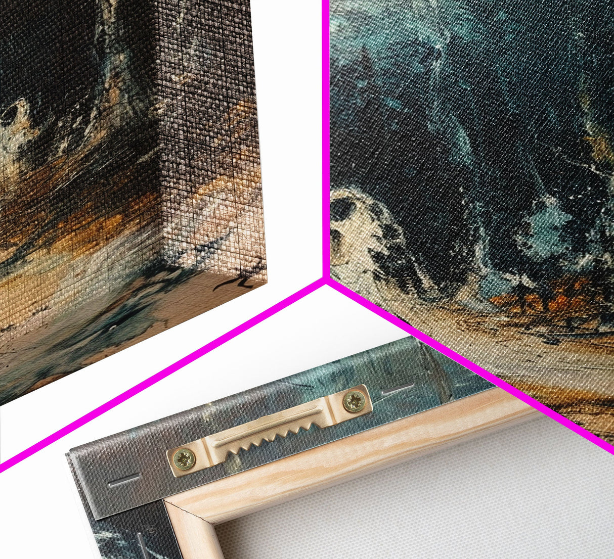 Ghostly Figures in Forest, Halloween Art Print, Spooky Home Decor, Framed Canvas Print, Creepy Art, Halloween Wall Decor, Seasonal Wall Art