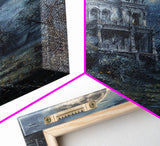 Haunted Victorian Mansion Halloween Art, Spooky House, Haunted Home, Creepy Building, Gothic Decor, Framed Canvas Print