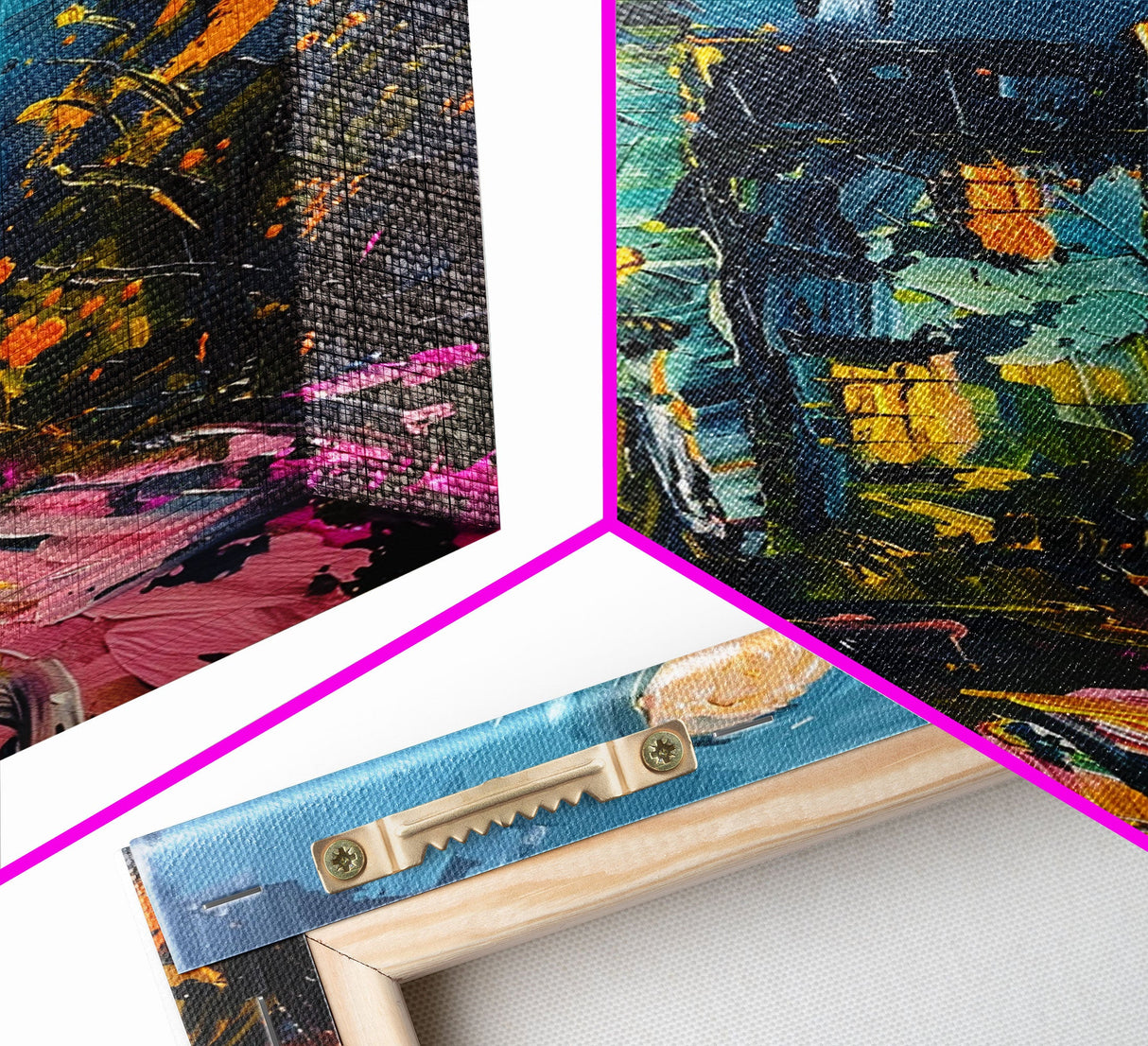 Haunted House with Glowing Windows Framed Canvas Print, Halloween Wall Art, Spooky Art, Home Decor, Living Room Decor, Gothic Artwork