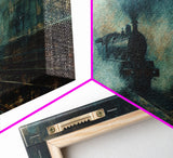 Haunted Railway, Spooky Wall Art, Framed Canvas Print, Unique Halloween Wall Art Gift Idea, Halloween Props