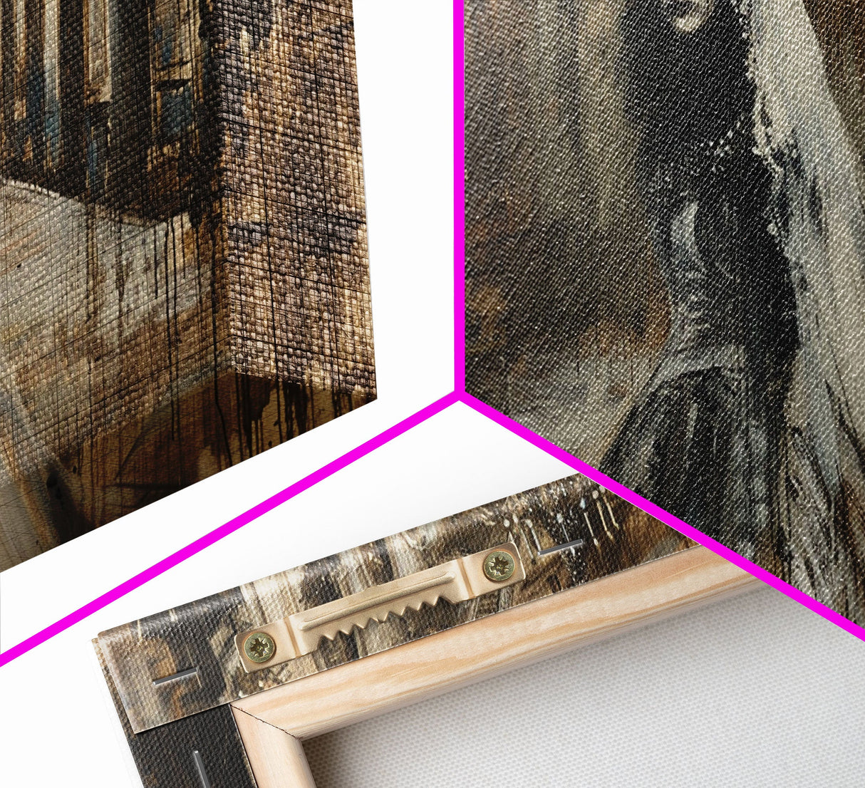 Ghostly Bride, Haunted Wedding, Framed Canvas Print, Spooky Wall Art, Halloween Decor