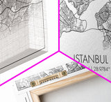 Istanbul City Map, Turkey Map, Map Art, Modern Art, Wall Art, Canvas Art, Travel Art, Best Friend Gift, Family Wall Art, Wall Décor