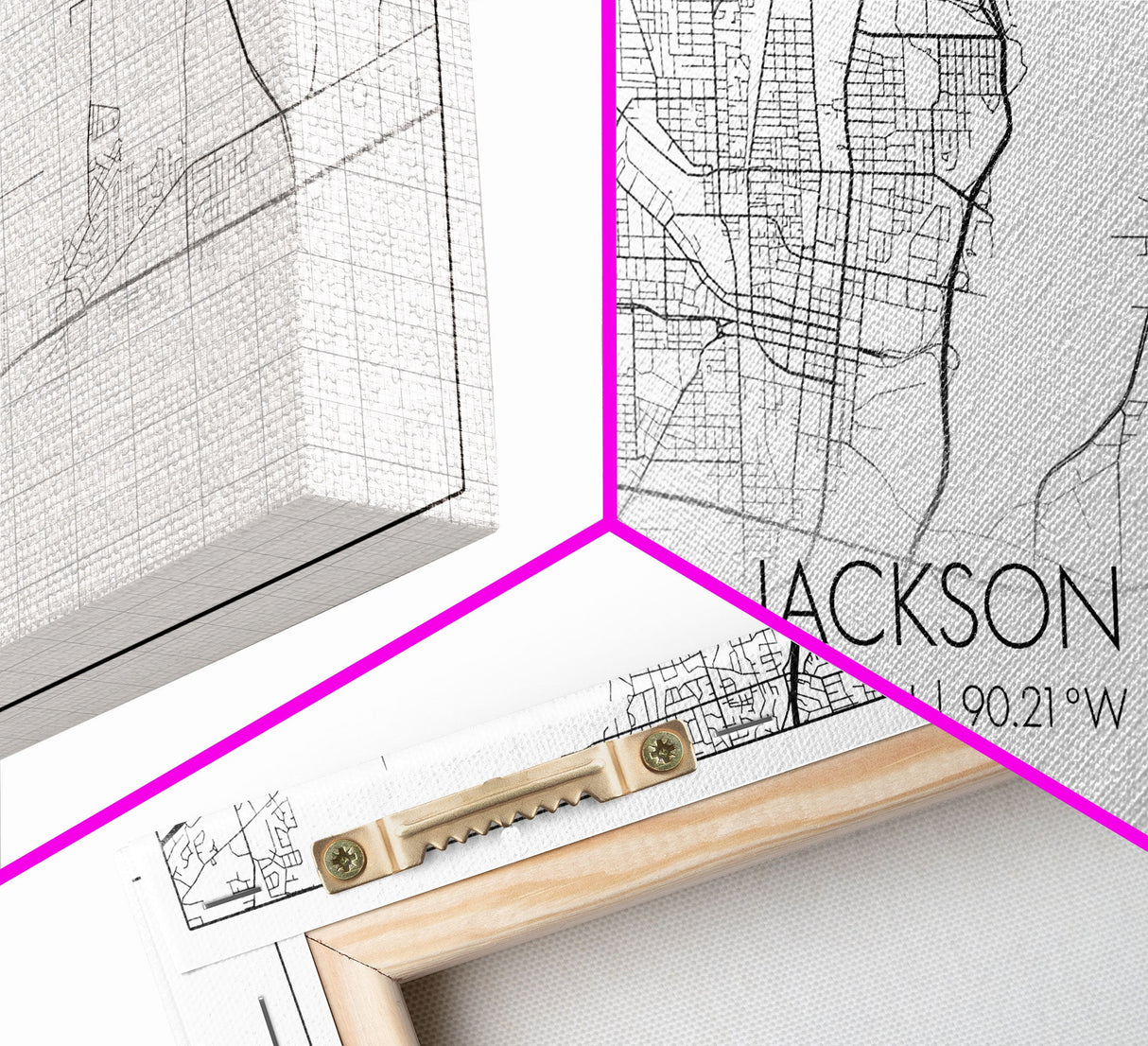 Jackson City Map, Mississippi Map, Map Art, Modern Art, Wall Art, Canvas Art, Apartment Wall Décor, Modern Farmhouse Art, Gift For Men