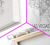 Las Vegas City Map, Nevada Map, Map Art, Modern Art, Wall Art, Canvas Art, Rustic Wall Décor, Minimalist Wall Art, Anniversary Gift, Office