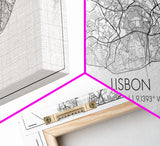 Lisbon City Map, Portugal Map, Map Art, Modern Art, Wall Art, Canvas Art, Travel Wall Décor, Apartment Wall Art, Book Lover Gift, Office Art