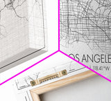 Los Angeles City Map, California Map, Map Art, Modern Art, Wall Art, Canvas Art, Tiny House Décor, Rustic Wall Art, Wanderlust Gift, Prints