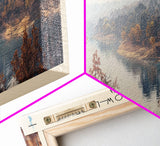 Broken Bow Lake Oklahoma Framed Canvas Print, Panoramic Lake House Art, Wall Art, Travel Poster, Modern Lake Painting, Nature Art