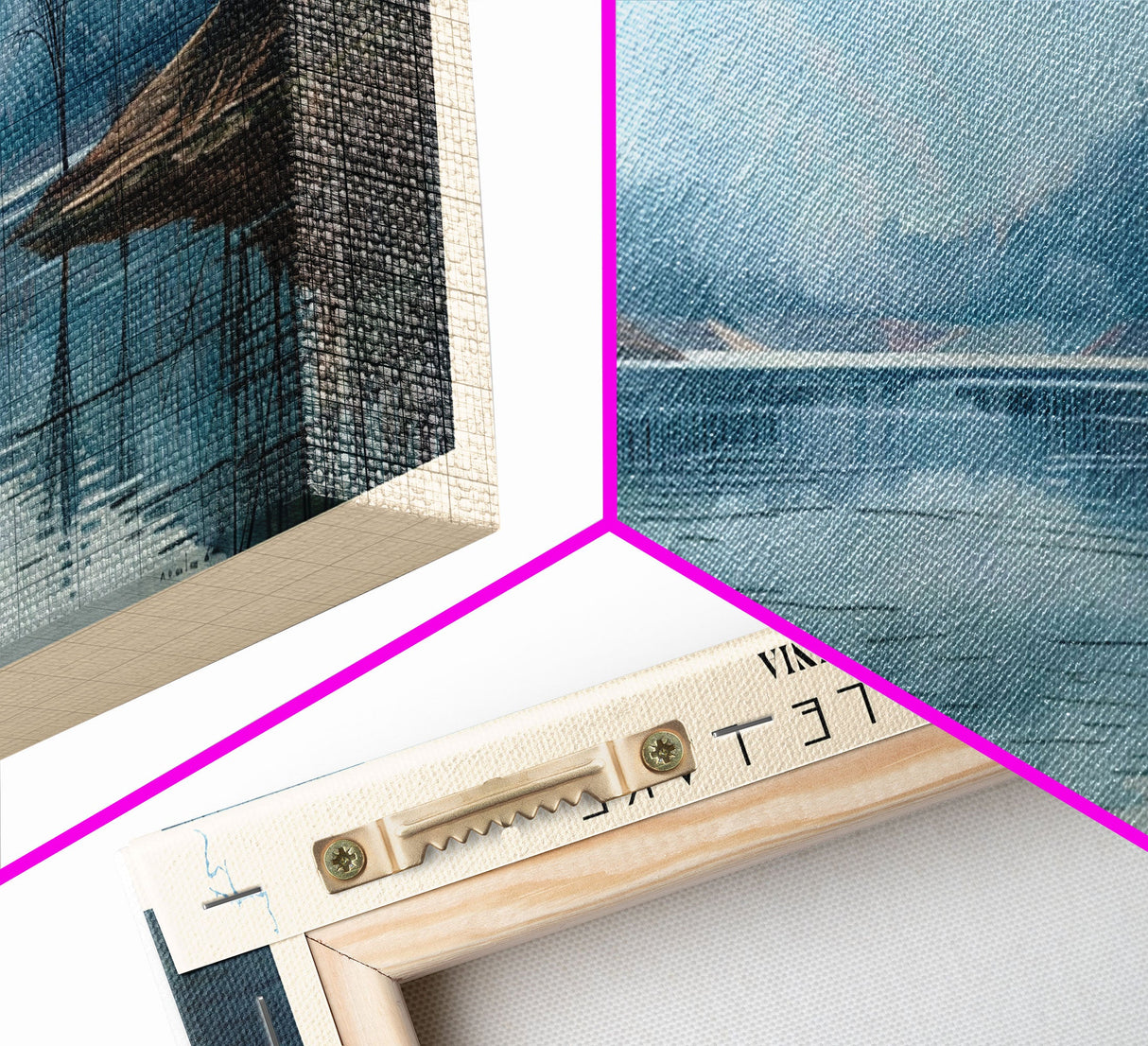 Burnsville Lake West Virginia Framed Canvas Print, Panoramic Lake House Decor, Wall Art, Travel Poster, Modern Lake Painting, Nature Art