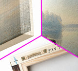 Burt Lake Michigan Framed Canvas Print, Panoramic Lake House Decor, Wall Art, Travel Poster, Rustic Lake Painting, Nature Art