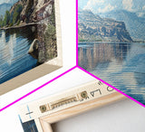 Caballo Lake New Mexico Framed Canvas Print, Lake House Art, Panoramic Wall Art, Travel Poster, Modern Lake Painting, Home Decor