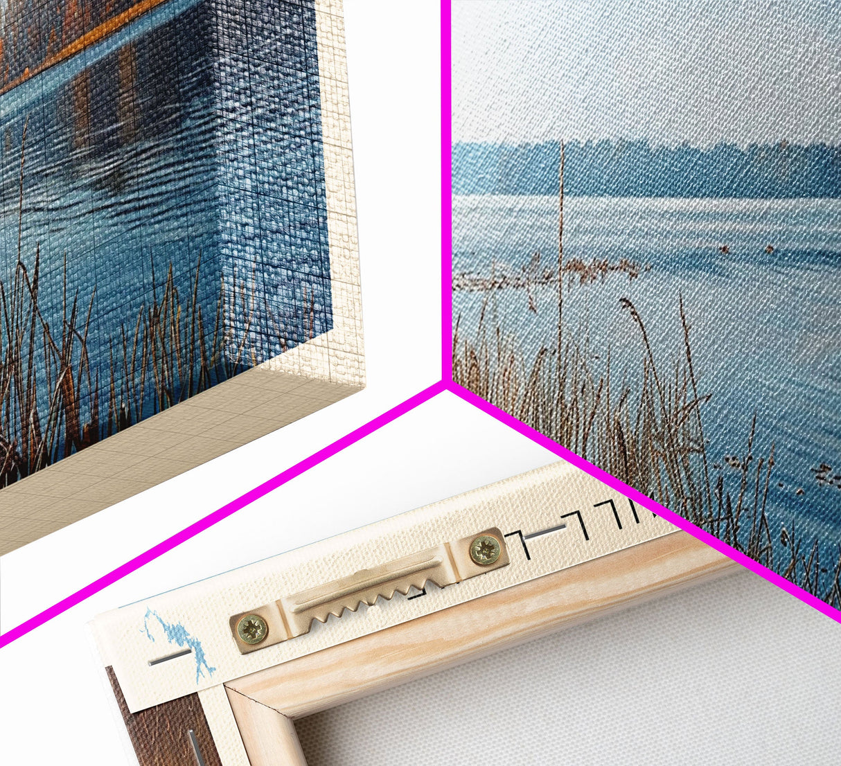 Cagles Mill Lake Indiana Framed Canvas Print, Lake House Art, Panoramic Travel Poster, Wall Art, Modern Lake Painting, Home Decor