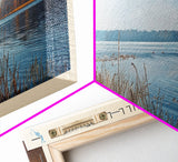 Cagles Mill Lake Indiana Framed Canvas Print, Lake House Art, Panoramic Travel Poster, Wall Art, Modern Lake Painting, Home Decor