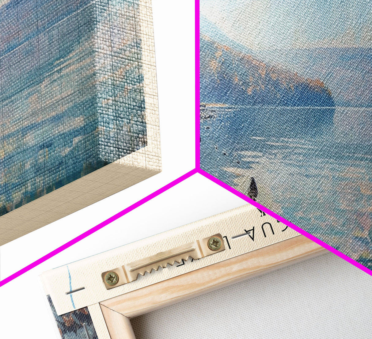 Canandaigua Lake New York Framed Canvas Print, Lake House Art, Panoramic Wall Art, Travel Poster, Modern Lake Painting, Nature Art