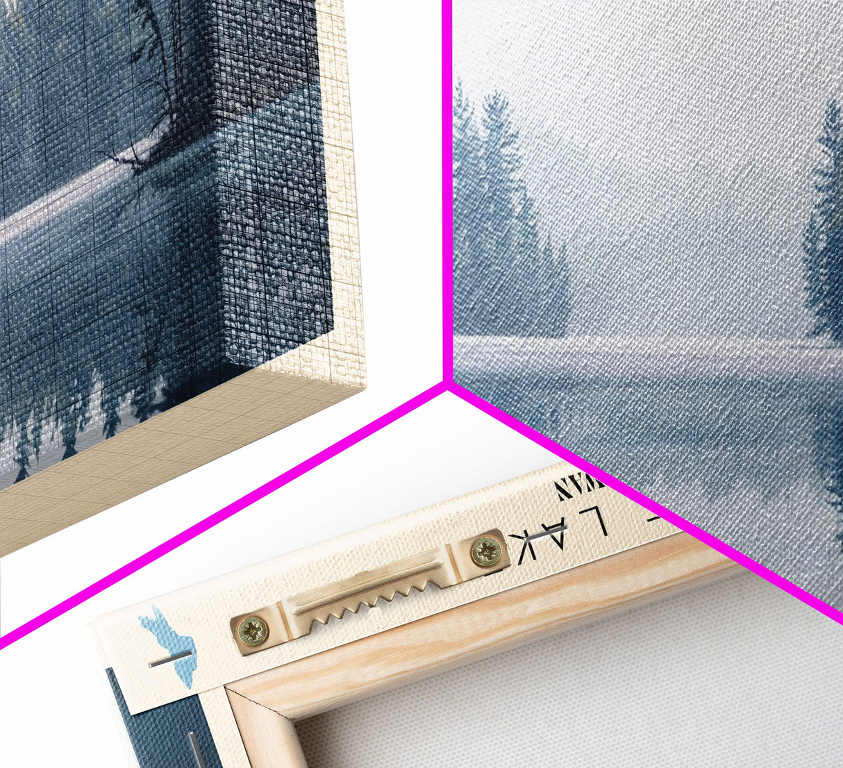 Candle Lake Framed Canvas Print, Panoramic Lake House Decor, Wall Art, Travel Poster, Rustic Lake Painting, Home Decor