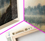 Carlyle Lake Illinois Framed Canvas Print, Lake House Decor, Panoramic Wall Art, Travel Poster, Rustic Lake Painting, Nature Art