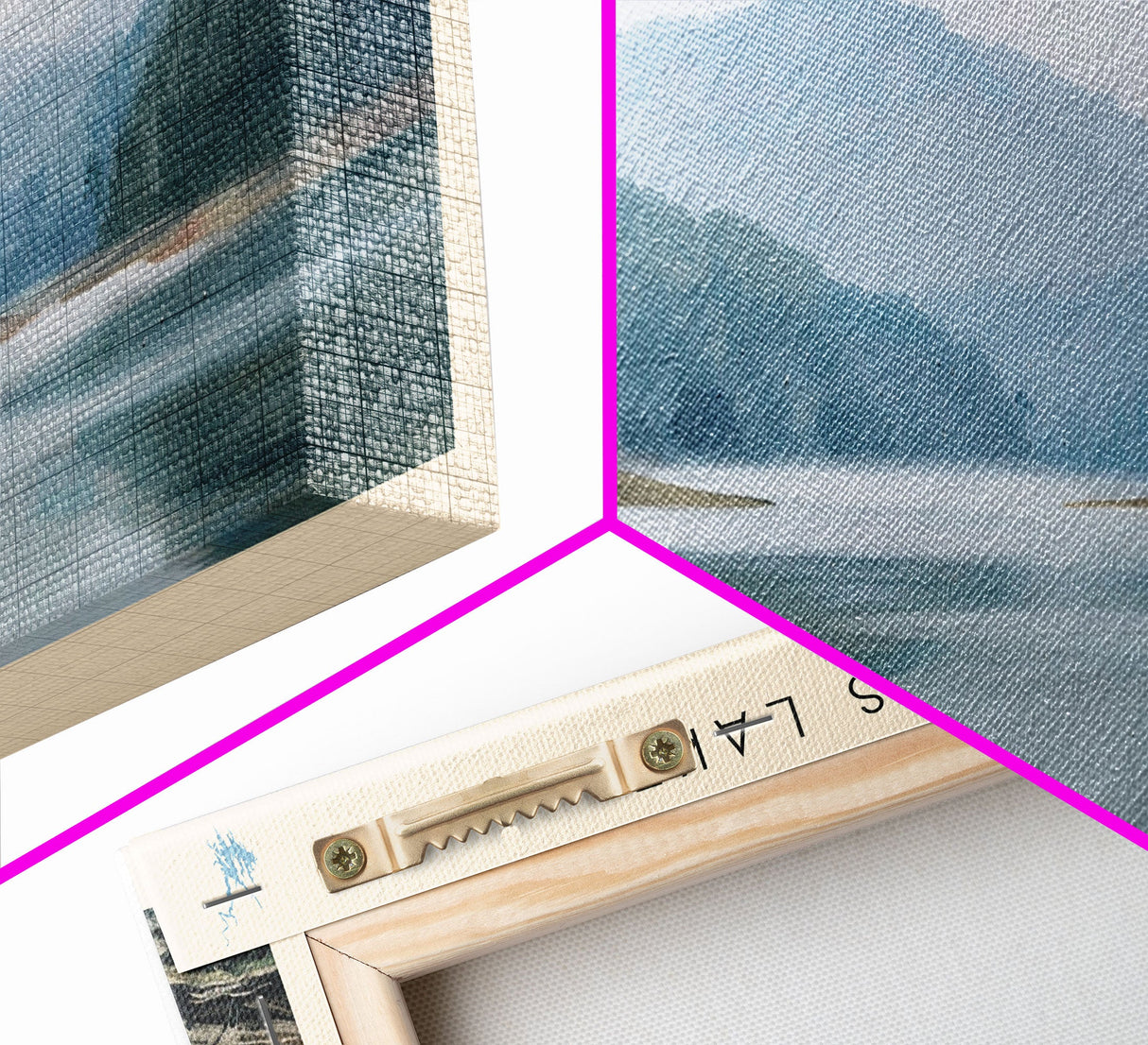 Carters Lake Georgia Framed Canvas Print, Panoramic Lake House Decor, Wall Art, Travel Poster, Rustic Lake Painting, Nature Art